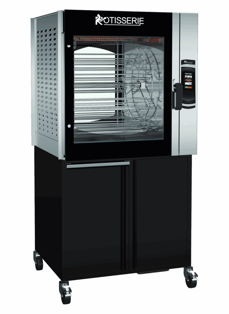 Professional rotisserie oven with basket system for commercial kitchen cooking and roasting | Rôtissoire à poulet avec système de paniers pour la cuisson et le rôtissage en cuisine professionnelle